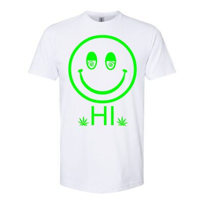 Hi Smiley Face Weed Softstyle® CVC T-Shirt