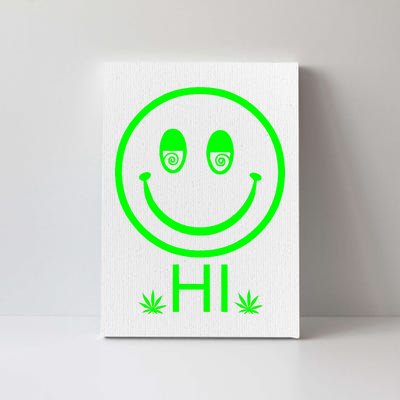 Hi Smiley Face Weed Canvas