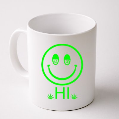 Hi Smiley Face Weed Coffee Mug