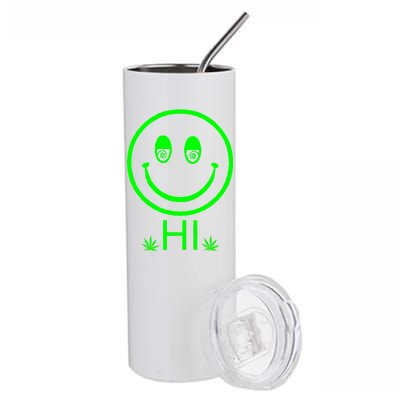 Hi Smiley Face Weed Stainless Steel Tumbler