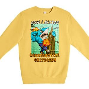 How I Accept Constructive Criticism Auntie Shark Premium Crewneck Sweatshirt