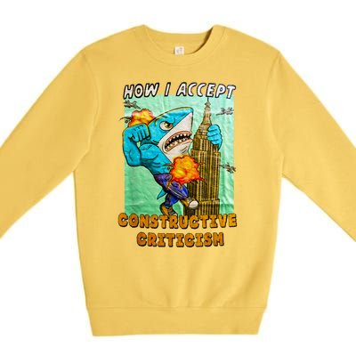 How I Accept Constructive Criticism Auntie Shark Premium Crewneck Sweatshirt