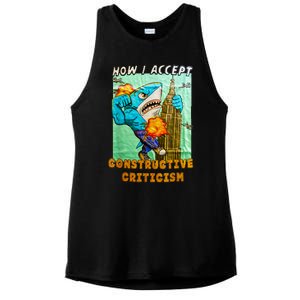 How I Accept Constructive Criticism Auntie Shark Ladies PosiCharge Tri-Blend Wicking Tank