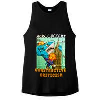 How I Accept Constructive Criticism Auntie Shark Ladies PosiCharge Tri-Blend Wicking Tank