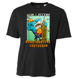 How I Accept Constructive Criticism Auntie Shark Cooling Performance Crew T-Shirt