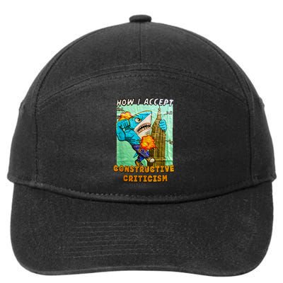 How I Accept Constructive Criticism Auntie Shark 7-Panel Snapback Hat