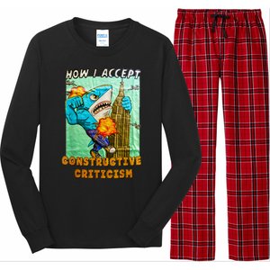 How I Accept Constructive Criticism Auntie Shark Long Sleeve Pajama Set