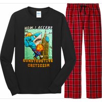 How I Accept Constructive Criticism Auntie Shark Long Sleeve Pajama Set