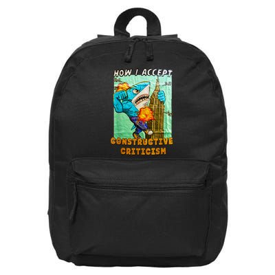 How I Accept Constructive Criticism Auntie Shark 16 in Basic Backpack