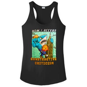 How I Accept Constructive Criticism Auntie Shark Ladies PosiCharge Competitor Racerback Tank