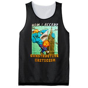 How I Accept Constructive Criticism Auntie Shark Mesh Reversible Basketball Jersey Tank