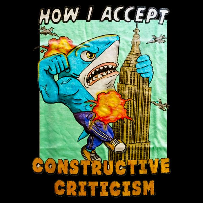 How I Accept Constructive Criticism Auntie Shark Youth Performance Sprint T-Shirt