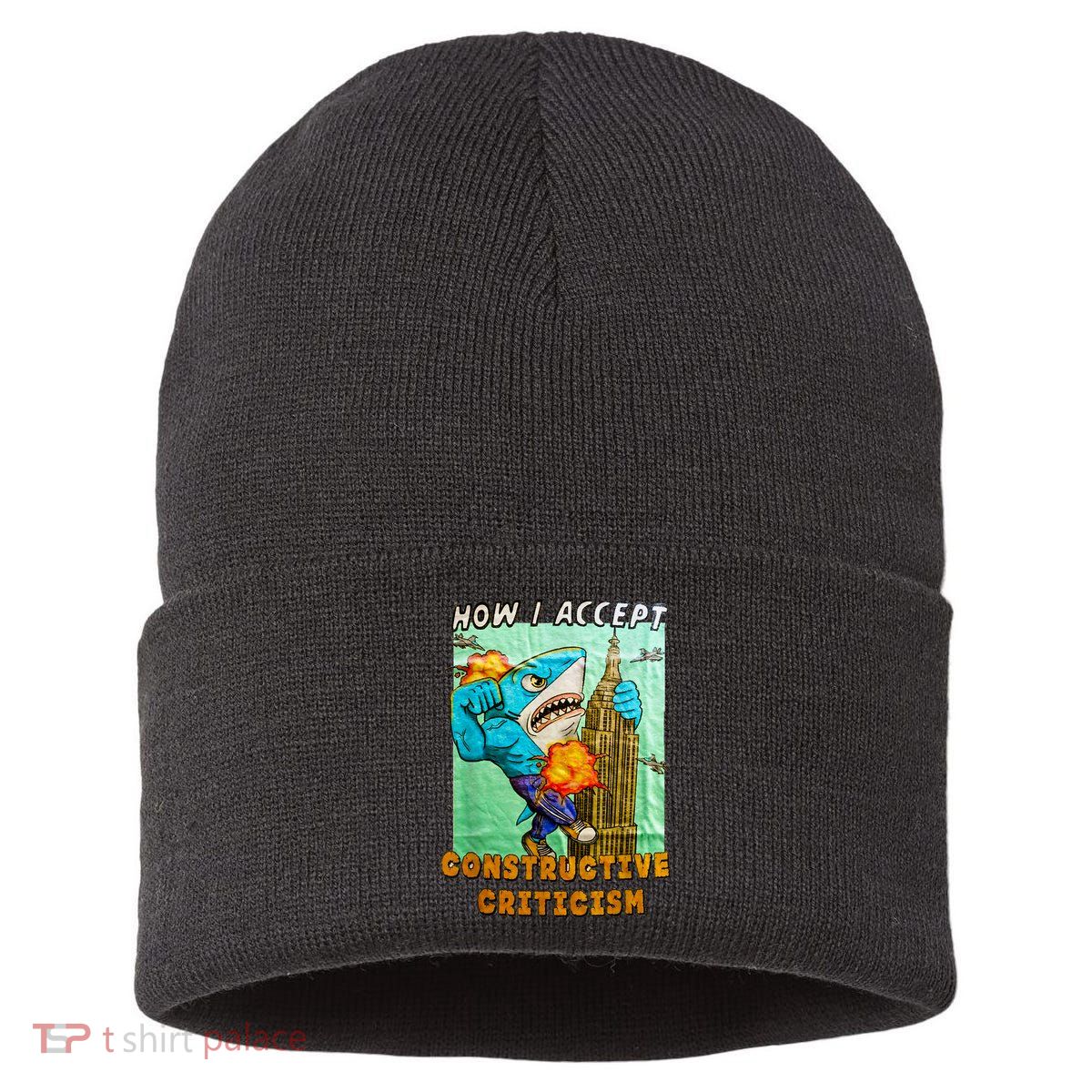How I Accept Constructive Criticism Auntie Shark Sustainable Knit Beanie