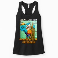 How I Accept Constructive Criticism Auntie Shark Womens Tank Top