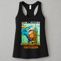 How I Accept Constructive Criticism Auntie Shark Womens Tank Top