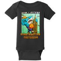 How I Accept Constructive Criticism Auntie Shark Baby Bodysuit