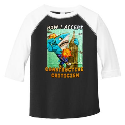 How I Accept Constructive Criticism Auntie Shark Toddler Fine Jersey T-Shirt