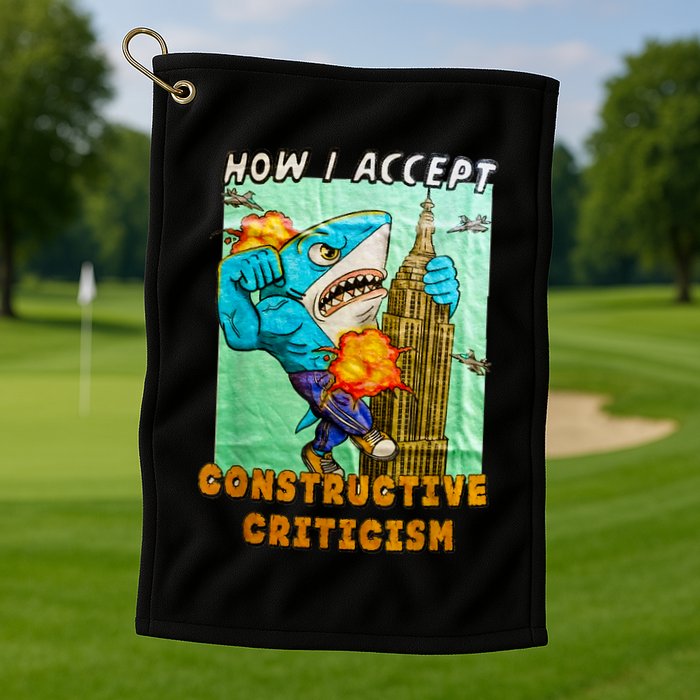 How I Accept Constructive Criticism Auntie Shark Golf Towel