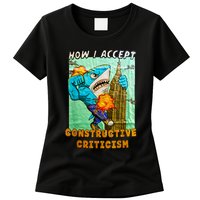 How I Accept Constructive Criticism Auntie Shark Womens T-Shirt