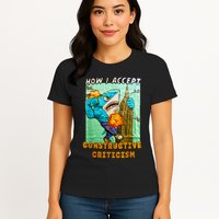 How I Accept Constructive Criticism Auntie Shark Womens T-Shirt