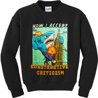 How I Accept Constructive Criticism Auntie Shark Kids Sweatshirt