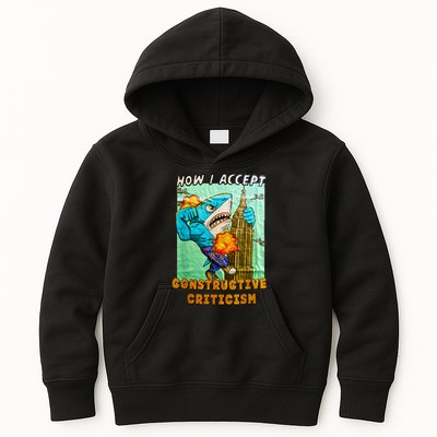 How I Accept Constructive Criticism Auntie Shark Kids Hoodie