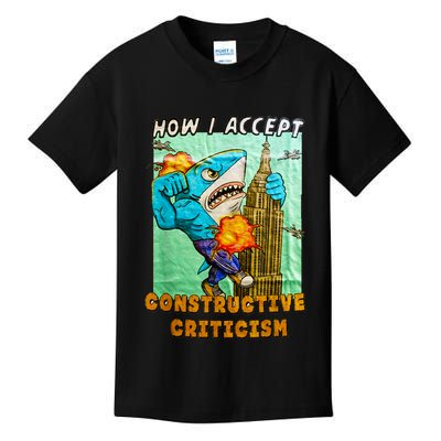 How I Accept Constructive Criticism Auntie Shark Kids T-Shirt