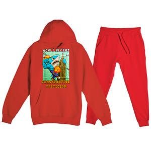 How I Accept Constructive Criticism Auntie Shark Premium Hooded Sweatsuit Set