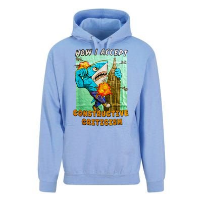 How I Accept Constructive Criticism Auntie Shark Unisex Surf Hoodie