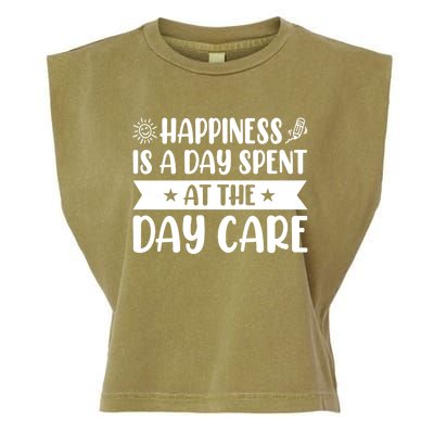 Happiness Is A Day Spent At The Day Care Sitter Daycare Gift Garment-Dyed Women's Muscle Tee