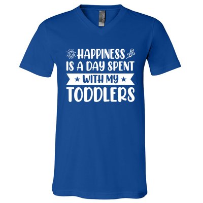 Happiness Is A Day Spent With My Sitter Daycare Gift V-Neck T-Shirt