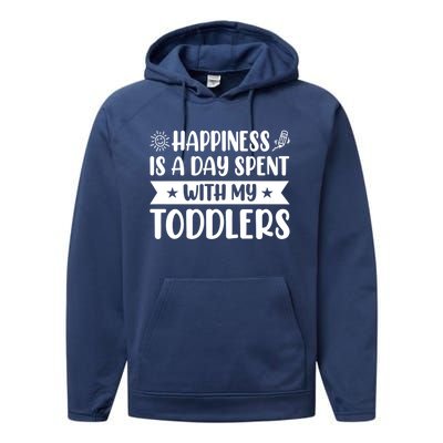 Happiness Is A Day Spent With My Sitter Daycare Gift Performance Fleece Hoodie