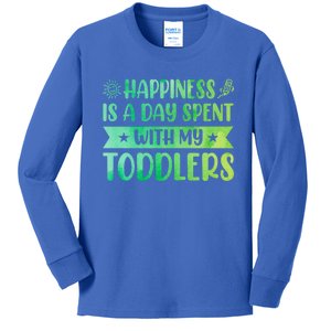 Happiness Is A Day Spent With My Sitter Daycare Gift Kids Long Sleeve Shirt