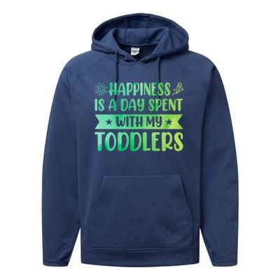 Happiness Is A Day Spent With My Sitter Daycare Gift Performance Fleece Hoodie