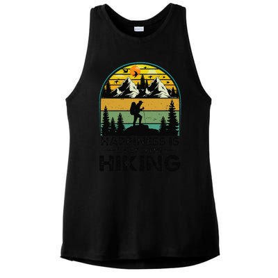 Happiness Is A Day Spent Hiking Hiking Camping Inspirations Ladies PosiCharge Tri-Blend Wicking Tank