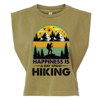 Happiness Is A Day Spent Hiking Hiking Camping Inspirations Garment-Dyed Women's Muscle Tee