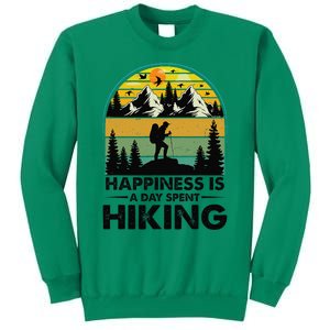 Happiness Is A Day Spent Hiking Hiking Camping Inspirations Sweatshirt