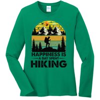 Happiness Is A Day Spent Hiking Hiking Camping Inspirations Ladies Long Sleeve Shirt