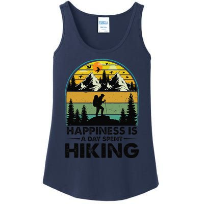 Happiness Is A Day Spent Hiking Hiking Camping Inspirations Ladies Essential Tank