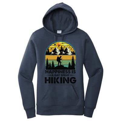 Happiness Is A Day Spent Hiking Hiking Camping Inspirations Women's Pullover Hoodie