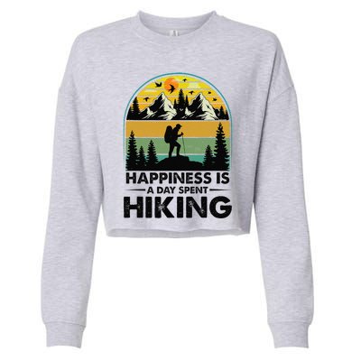 Happiness Is A Day Spent Hiking Hiking Camping Inspirations Cropped Pullover Crew