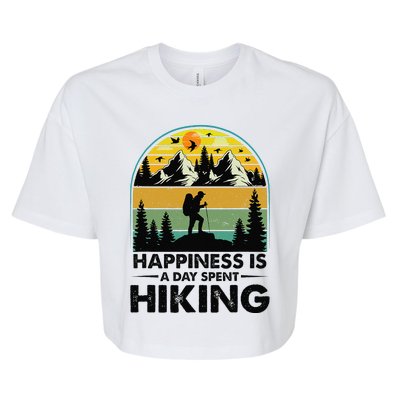 Happiness Is A Day Spent Hiking Hiking Camping Inspirations Bella+Canvas Jersey Crop Tee