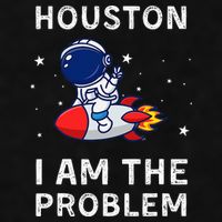 Houston I Am The Problem Funny Astronaut Rocket Space Ladies PosiCharge Tri-Blend Wicking Tank