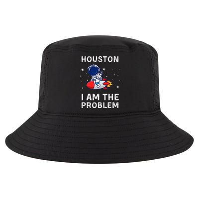 Houston I Am The Problem Funny Astronaut Rocket Space Cool Comfort Performance Bucket Hat