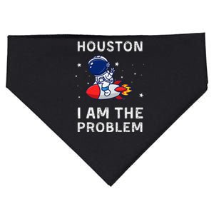 Houston I Am The Problem Funny Astronaut Rocket Space USA-Made Doggie Bandana