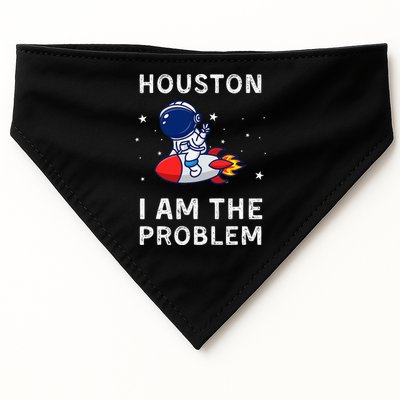 Houston I Am The Problem Funny Astronaut Rocket Space USA-Made Doggie Bandana