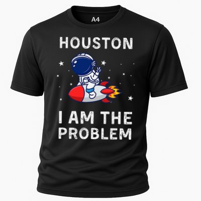 Houston I Am The Problem Funny Astronaut Rocket Space Performance Shirt