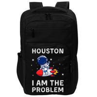 Houston I Am The Problem Funny Astronaut Rocket Space Impact Tech Backpack