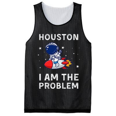 Houston I Am The Problem Funny Astronaut Rocket Space Mesh Reversible Basketball Jersey Tank