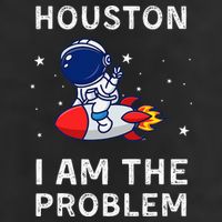 Houston I Am The Problem Funny Astronaut Rocket Space 25L Jumbo Tote